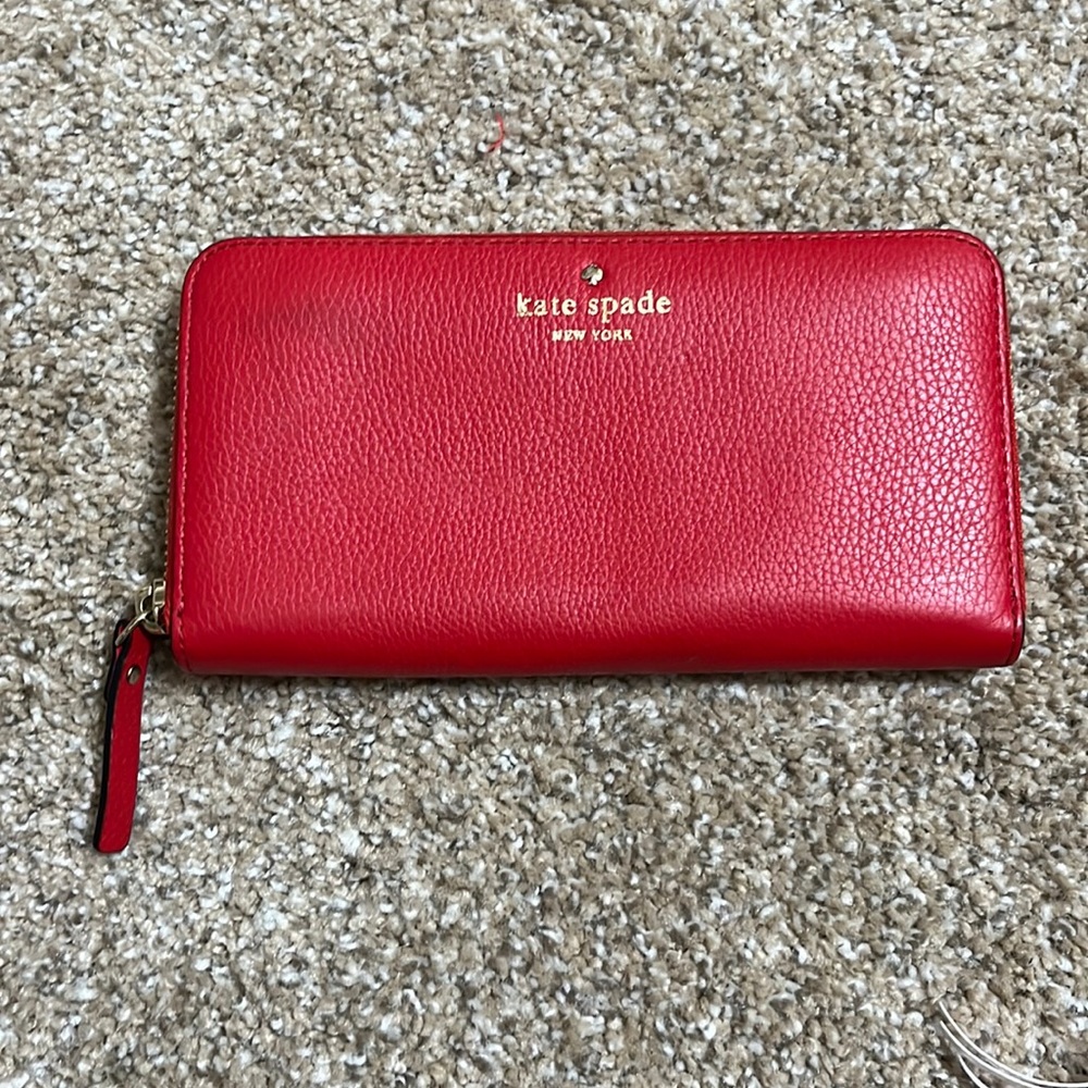 Kate spade leather red wallet
